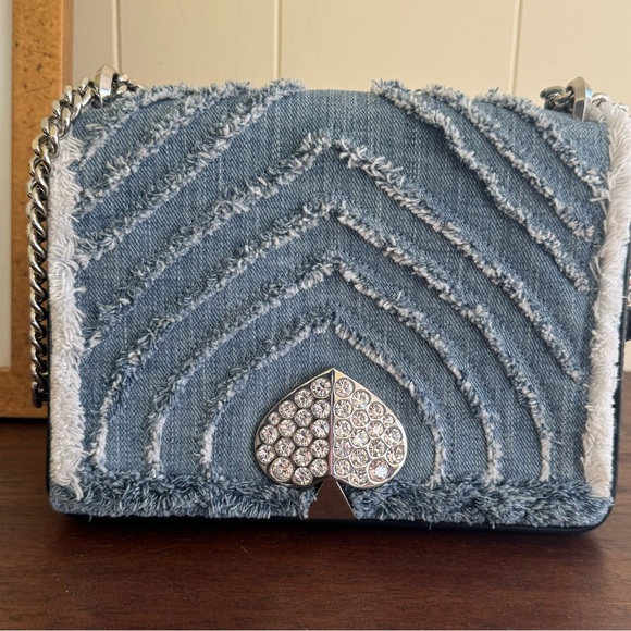Kate Spade Amelia Denim Jewel Convertible Crossbody Bag NWOT - Picture 2 of 16
